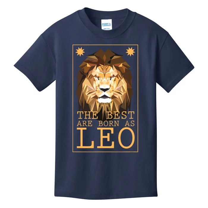 Leo Zodiac Sign Geometric Lion The Best Are Born As LEO Kids T-Shirt