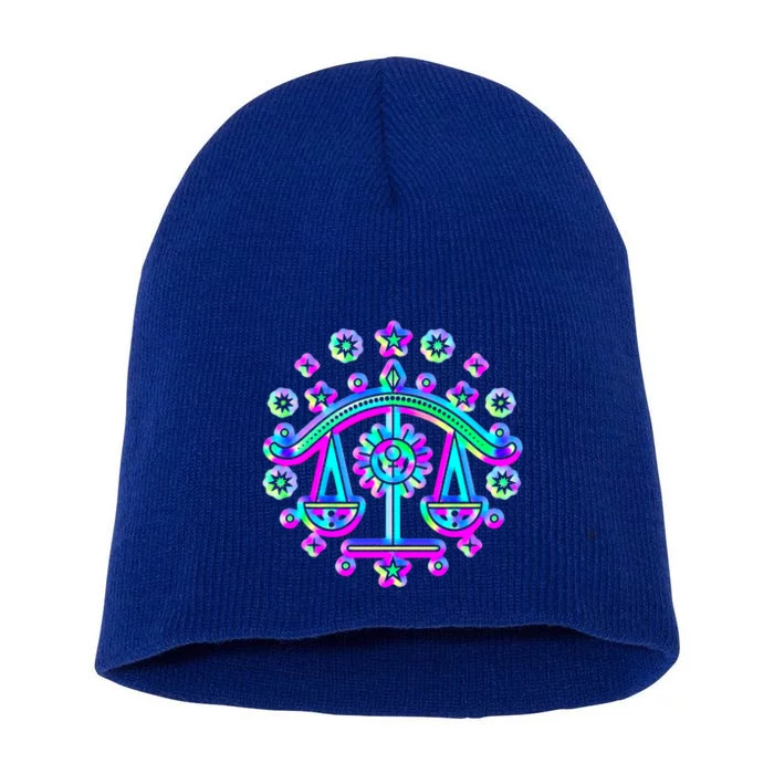 Libra Zodiac Sign Funny Gift Short Acrylic Beanie