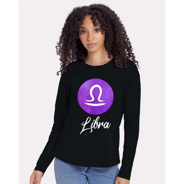 Libra Zodiac Sign Cool Gift Womens Cotton Relaxed Long Sleeve T-Shirt