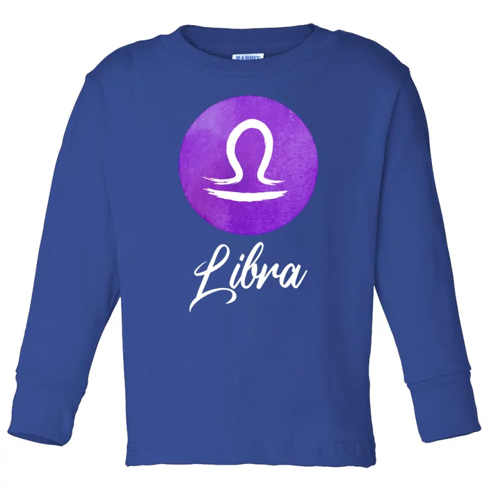 Libra Zodiac Sign Cool Gift Toddler Long Sleeve Shirt