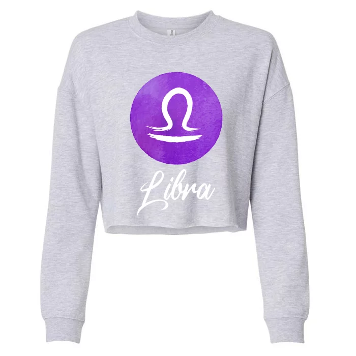 Libra Zodiac Sign Cool Gift Cropped Pullover Crew