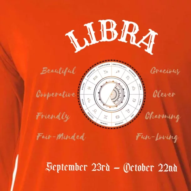 Libra Zodiac Signs September October Gift Cooling Performance Long Sleeve Crew