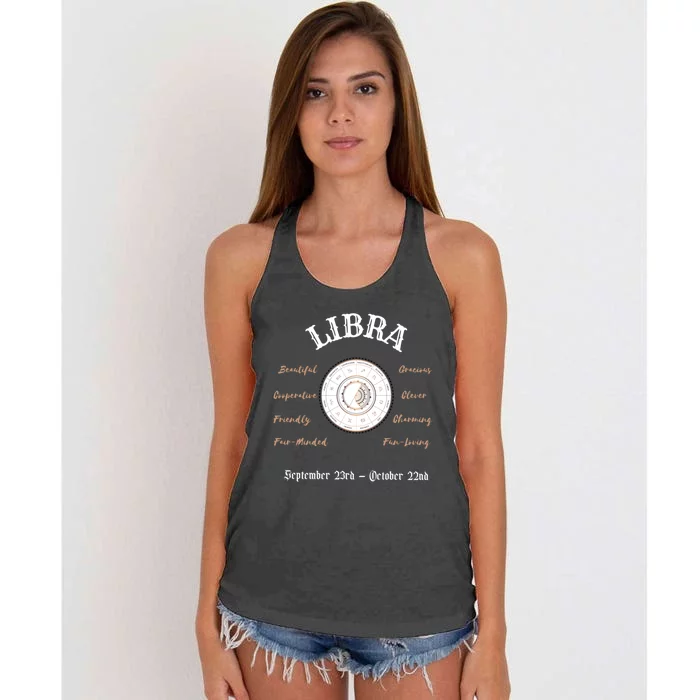 Libra Zodiac Signs September October Gift Women's Knotted Racerback Tank