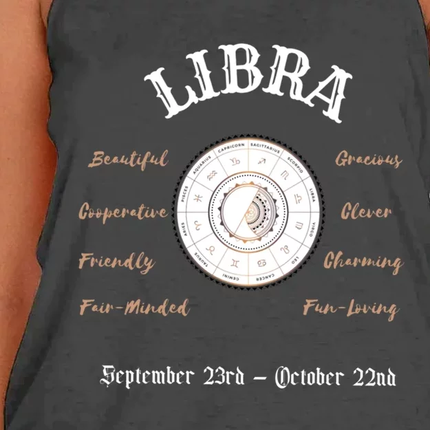 Libra Zodiac Signs September October Gift Women's Knotted Racerback Tank