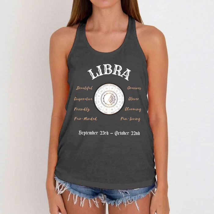 Libra Zodiac Signs September October Gift Women's Knotted Racerback Tank