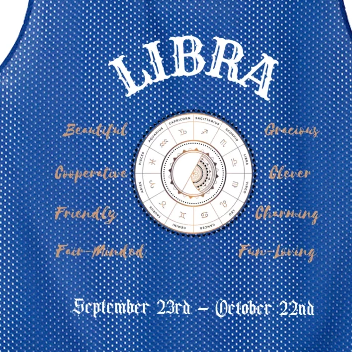 Libra Zodiac Signs September October Gift Mesh Reversible Basketball Jersey Tank