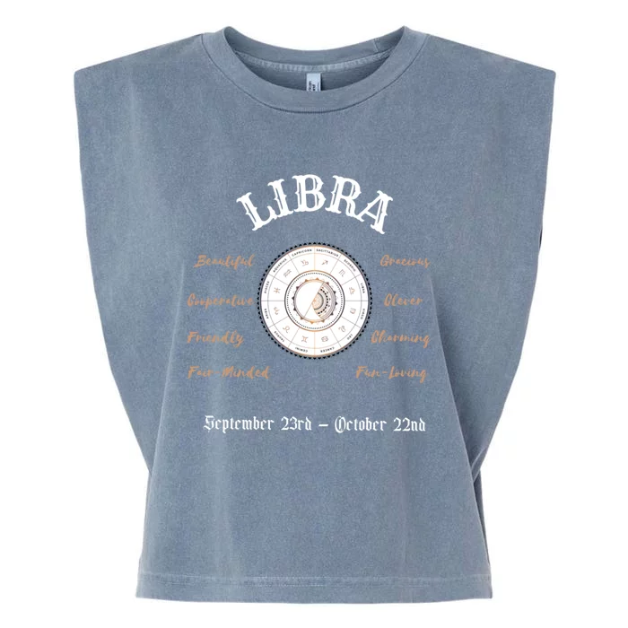 Libra Zodiac Signs September October Gift Garment-Dyed Women's Muscle Tee