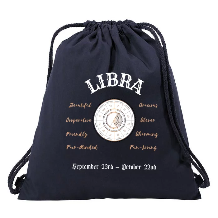 Libra Zodiac Signs September October Gift Drawstring Bag