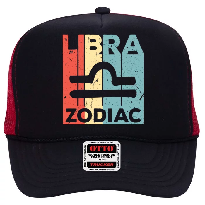 Libra Zodiac Symbol Unisex Gift High Crown Mesh Trucker Hat