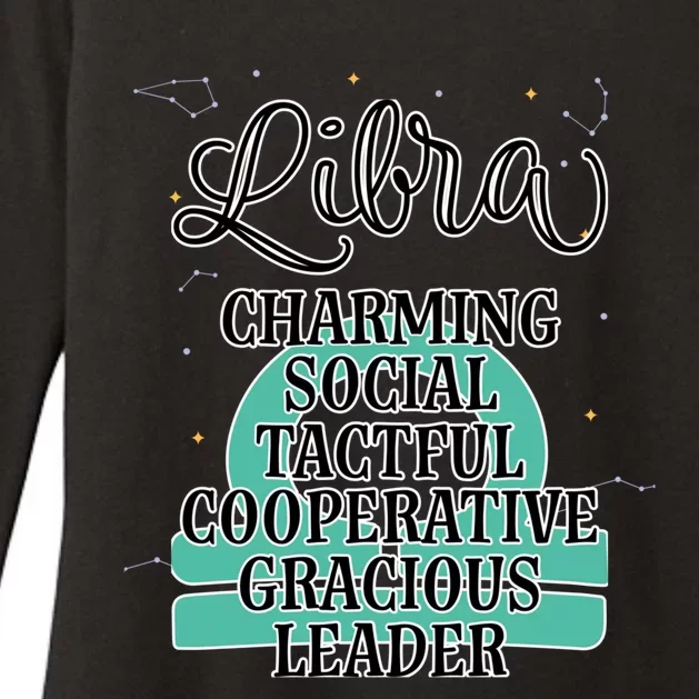 Libra Zodiac Sign January February Birthday Facts Features Gift Womens CVC Long Sleeve Shirt