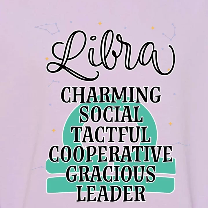 Libra Zodiac Sign January February Birthday Facts Features Gift Garment-Dyed Sweatshirt