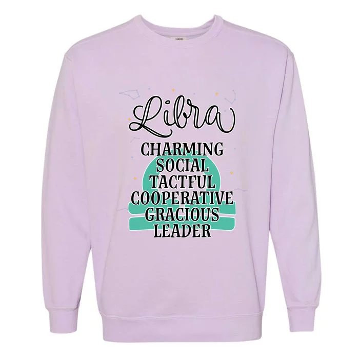 Libra Zodiac Sign January February Birthday Facts Features Gift Garment-Dyed Sweatshirt