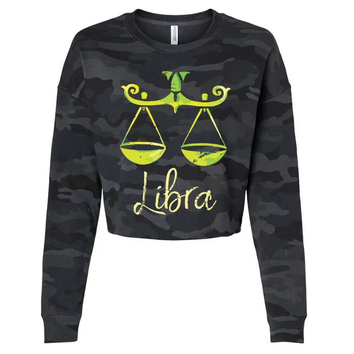 Libra Zodiac Sign Cropped Pullover Crew