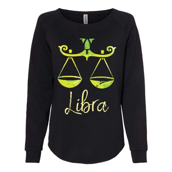 Libra Zodiac Sign Womens California Wash Sweatshirt