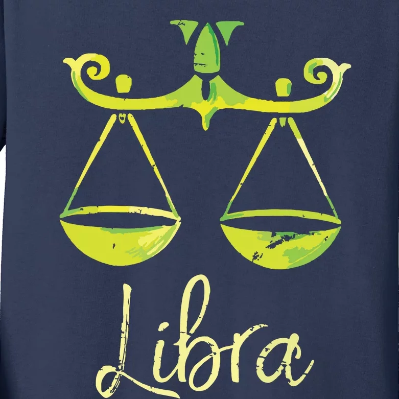 Libra Zodiac Sign Kids Long Sleeve Shirt