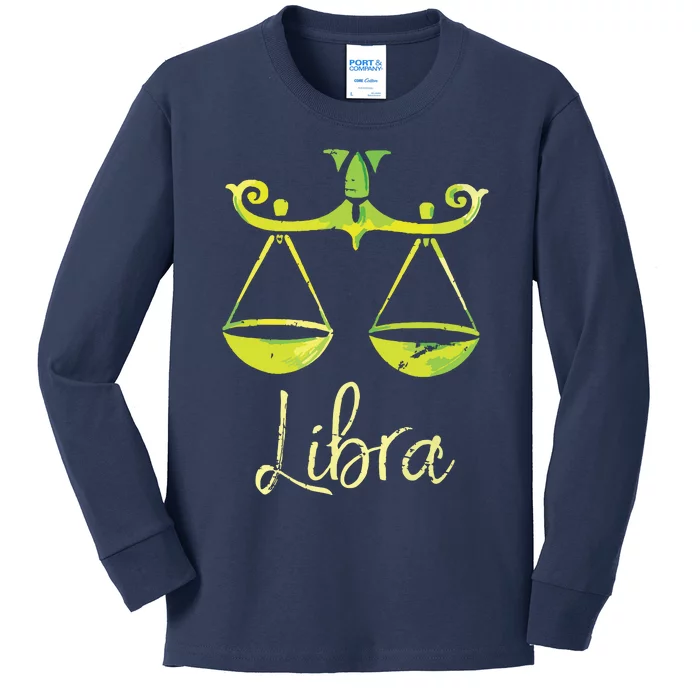 Libra Zodiac Sign Kids Long Sleeve Shirt