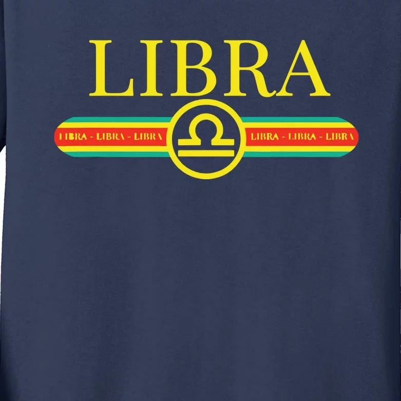 Libra Zodiac Sign Astrology Horoscope Fashion Kids Long Sleeve Shirt