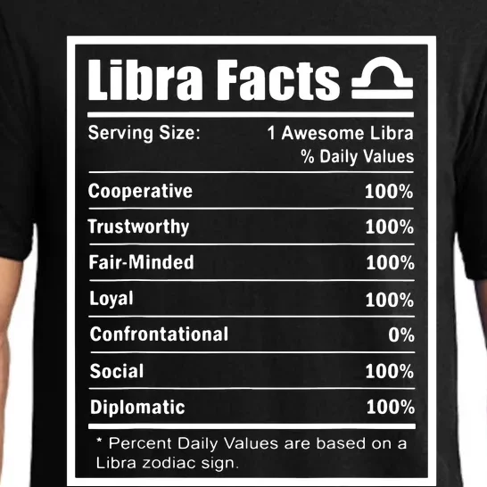 Libra Zodiac Sign Fun Facts Shirts Men Women Birthday Pajama Set