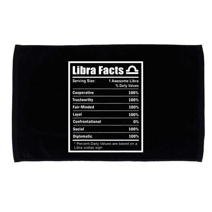 Libra Zodiac Sign Fun Facts Shirts Men Women Birthday Microfiber Hand Towel