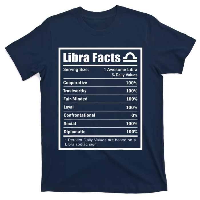 Libra Zodiac Sign Fun Facts Shirts Men Women Birthday T-Shirt