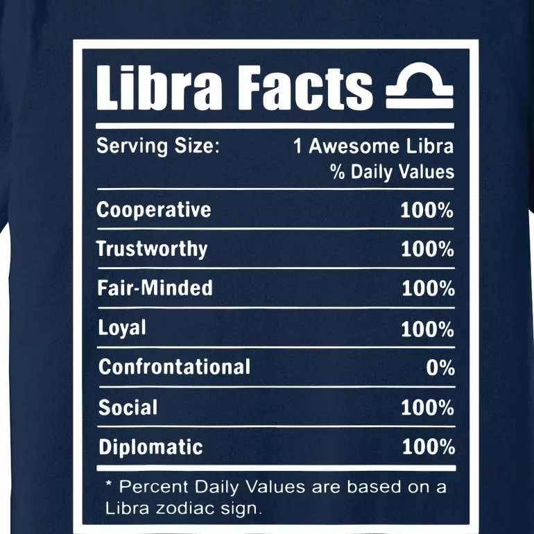 Libra Zodiac Sign Fun Facts Shirts Men Women Birthday Premium T-Shirt