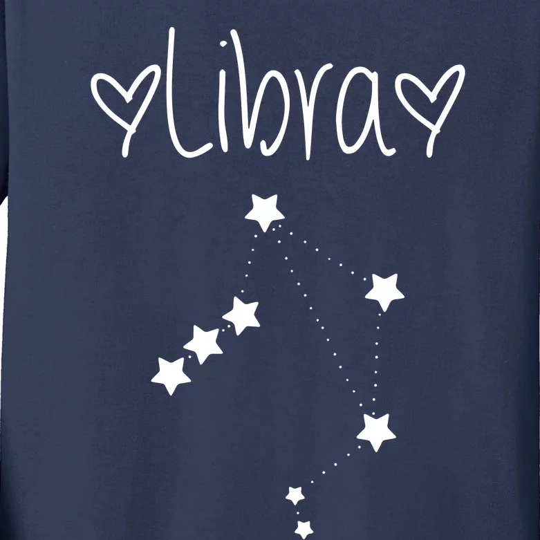 Libra Zodiac Sign Horoscope Stars September October Birthday Kids Long Sleeve Shirt