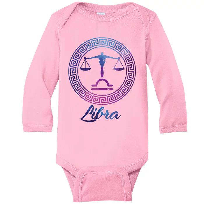 Libra Zodiac Sign Baby Long Sleeve Bodysuit