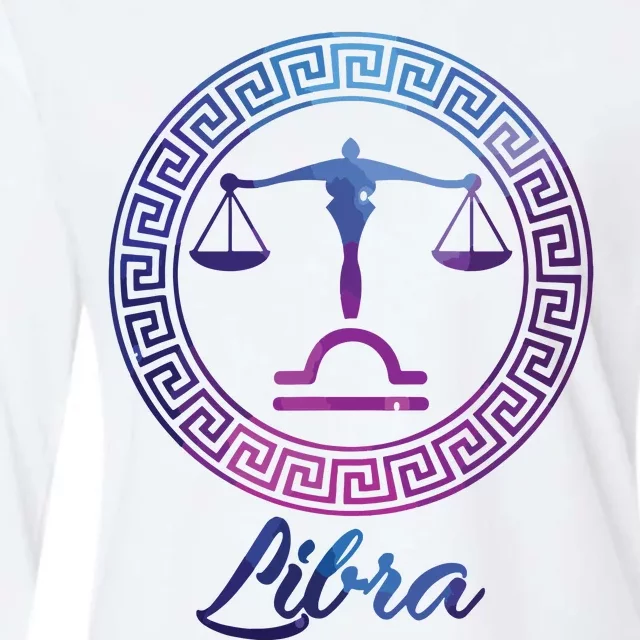 Libra Zodiac Sign Womens Cotton Relaxed Long Sleeve T-Shirt