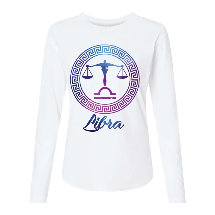 Libra Zodiac Sign Womens Cotton Relaxed Long Sleeve T-Shirt