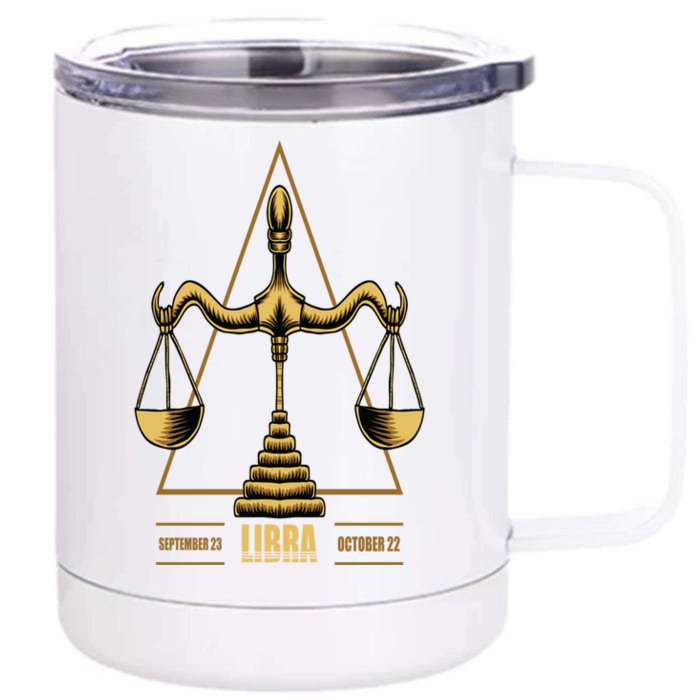 Libra Zodiac Sign Gift Front & Back 12oz Stainless Steel Tumbler Cup