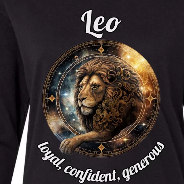 Leo Zodiac Sign Astronomy Cute Gift Womens Cotton Relaxed Long Sleeve T-Shirt