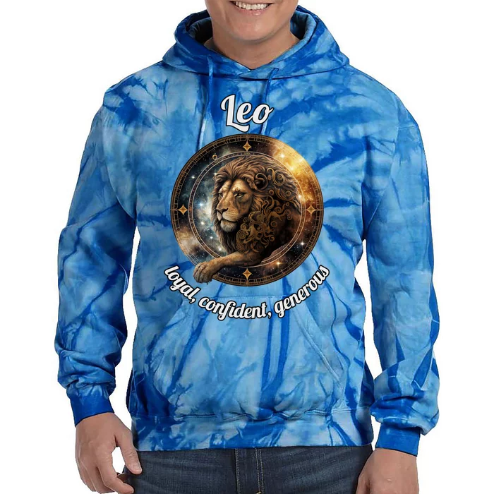 Leo Zodiac Sign Astronomy Cute Gift Tie Dye Hoodie