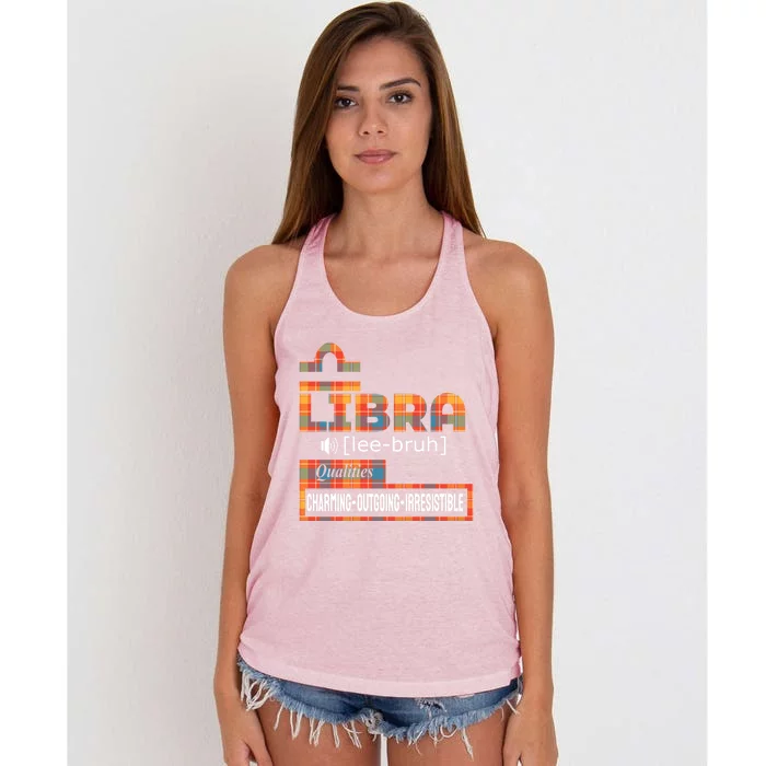 Libra Zodiac Traits Qualities Gift Women's Knotted Racerback Tank