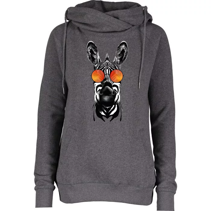 Love Zebra Zebra Lovers Womens Funnel Neck Pullover Hood