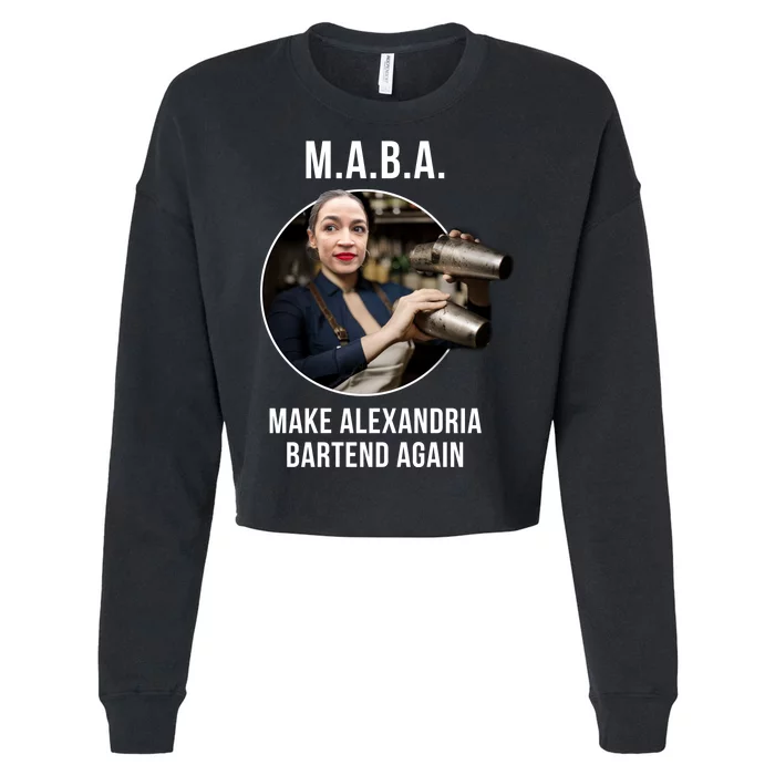 M.A.B.A. Alexandria Ocasio-Cortez Bartend Again Cropped Pullover Crew