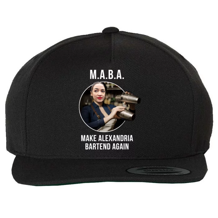 M.A.B.A. Alexandria Ocasio-Cortez Bartend Again Wool Snapback Cap