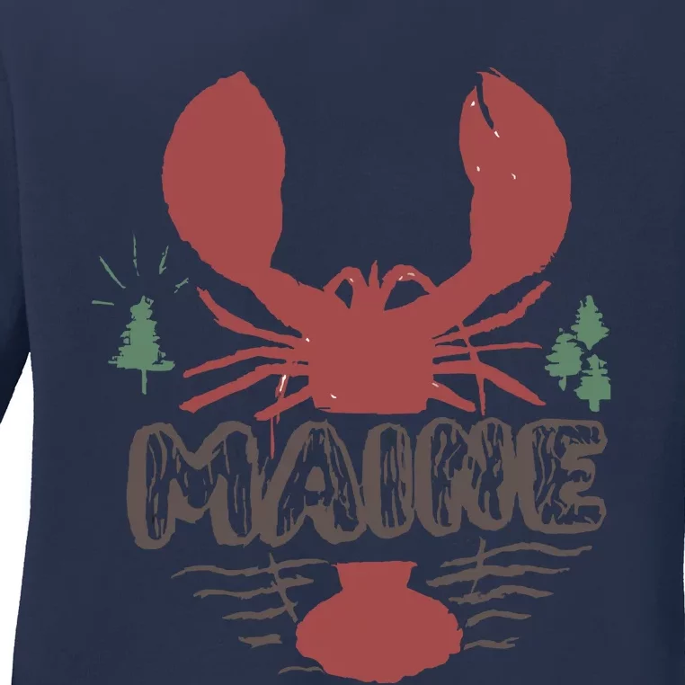 Maine 02 Ladies Long Sleeve Shirt