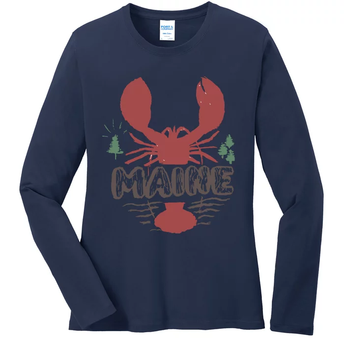 Maine 02 Ladies Long Sleeve Shirt