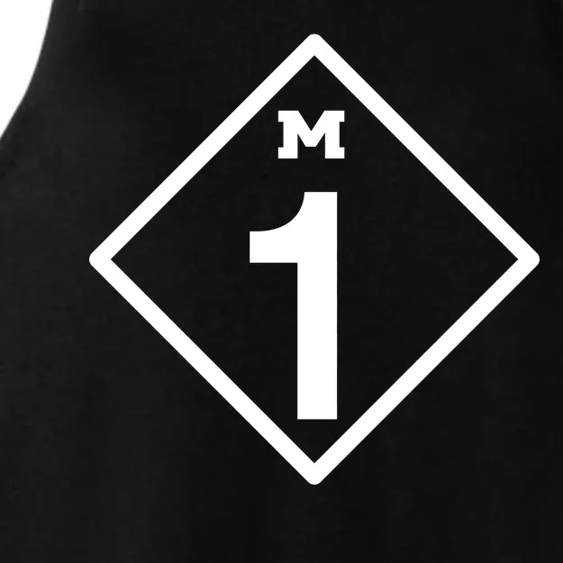 M1 Woodward Ave Sign Ladies Tri-Blend Wicking Tank