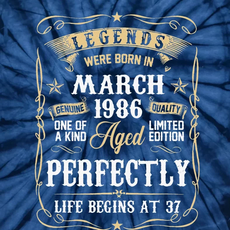 March 1986 37th Birthday Gift 37 Year Old Women Tie-Dye T-Shirt