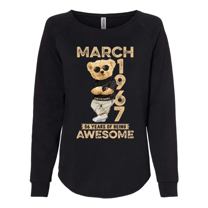 March 1967 56 Years Of Being Awesome 56th Birthday Womens California Wash Sweatshirt