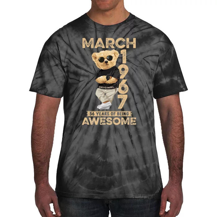 March 1967 56 Years Of Being Awesome 56th Birthday Tie-Dye T-Shirt