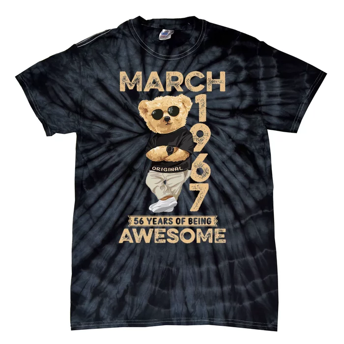 March 1967 56 Years Of Being Awesome 56th Birthday Tie-Dye T-Shirt