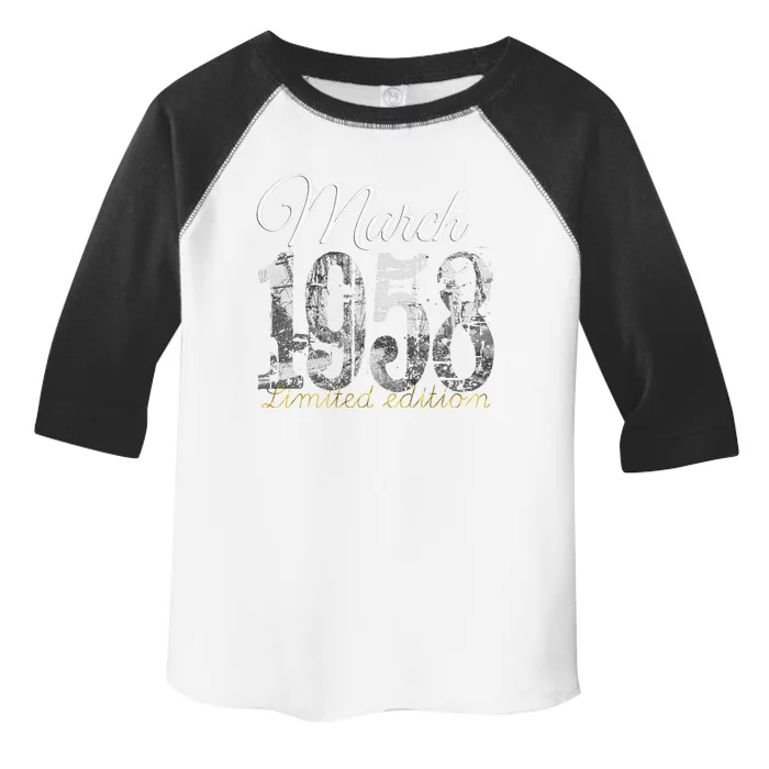 March 1958 65 Year Old 1958 65th Birthday Gift Toddler Fine Jersey T-Shirt