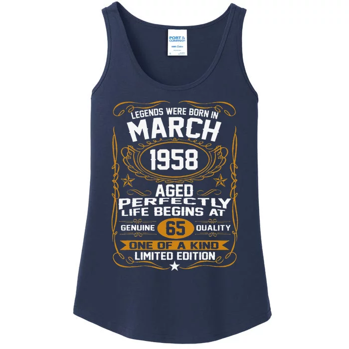 March 1958 65th Birthday Gift 65 Year Old Women Ladies Essential Tank