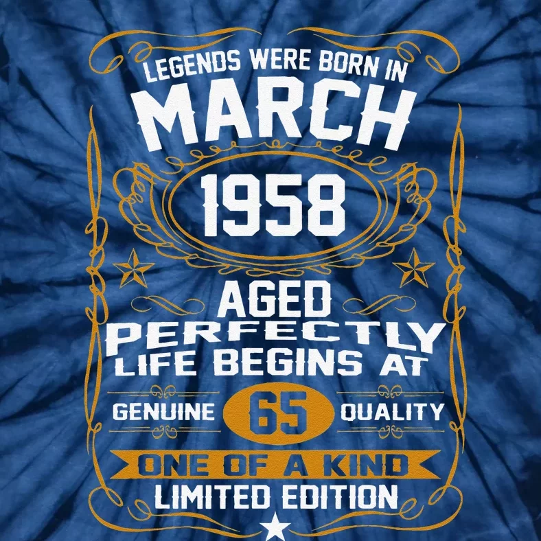 March 1958 65th Birthday Gift 65 Year Old Women Tie-Dye T-Shirt