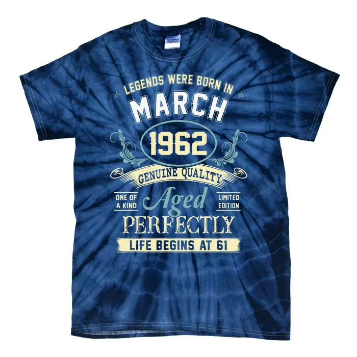 March 1962 61st Birthday Gift 61 Year Old Women Tie-Dye T-Shirt