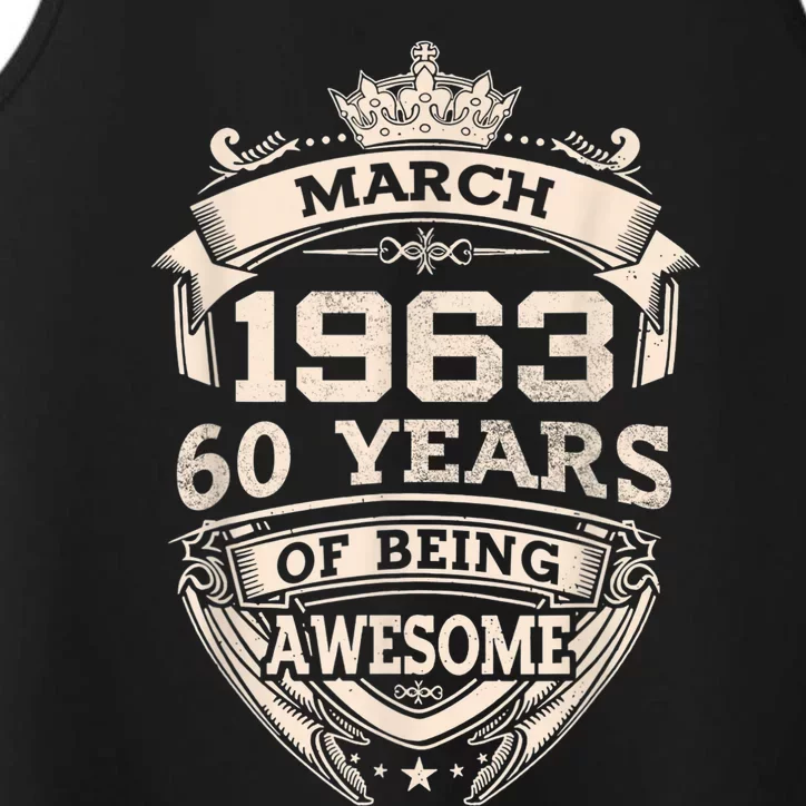 March 1963 60 Years Of Being Awesome 60th Birthday Performance Tank