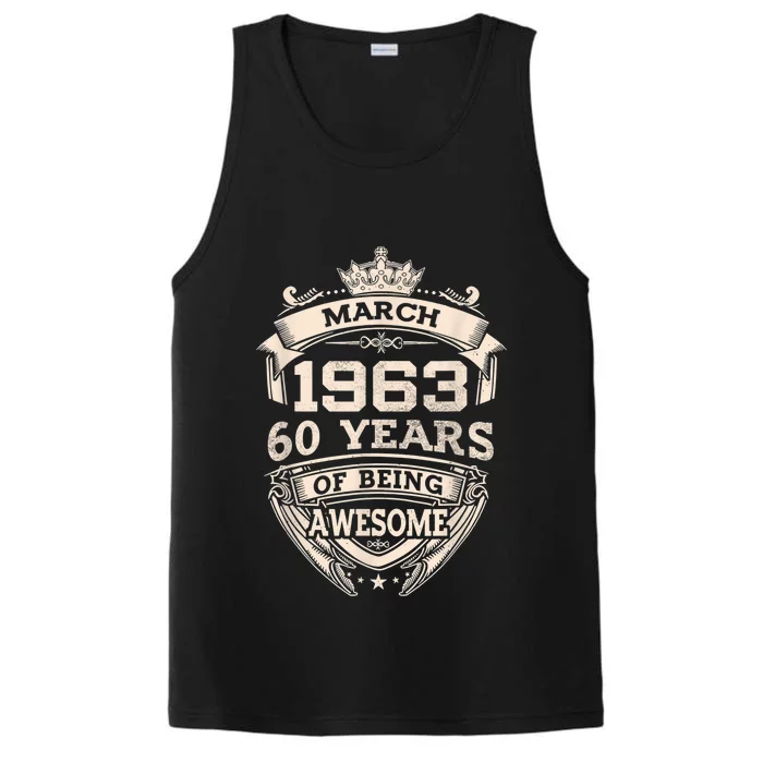 March 1963 60 Years Of Being Awesome 60th Birthday Performance Tank