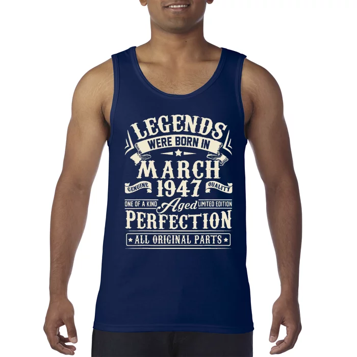 March 1947 76th Birthday Gift 76 Year Old Women Tank Top